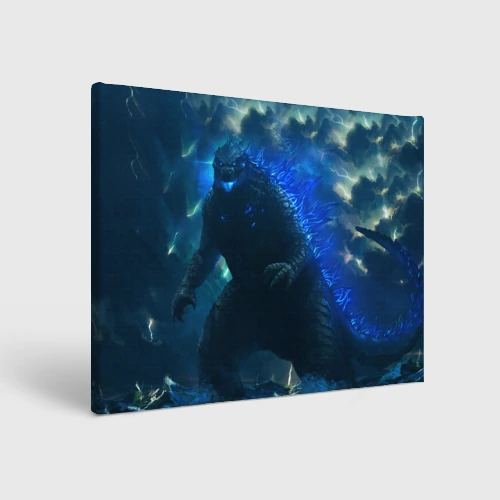 Холст прямоугольный Годзилла в море
