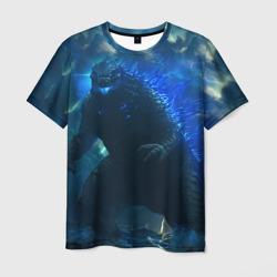 Мужская футболка 3D Годзилла в море