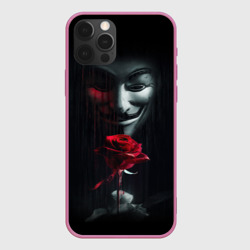 Чехол для iPhone 12 Pro Анонимус роза Anonymous rose Гай Фокс