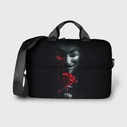 Сумка для ноутбука 3D Анонимус роза Anonymous rose Гай Фокс