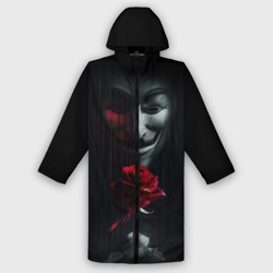 Мужской дождевик 3D Анонимус роза Anonymous rose Гай Фокс