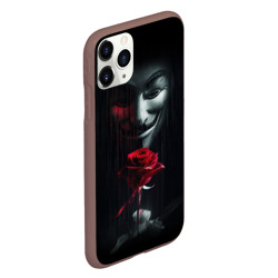 Чехол для iPhone 11 Pro матовый Анонимус роза Anonymous rose Гай Фокс - фото 2