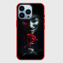 Чехол для iPhone 14 Pro Анонимус роза Anonymous rose Гай Фокс