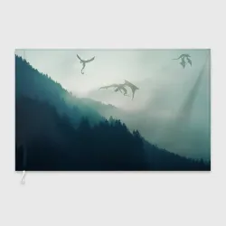 Флаг 3D Драконы над лесом dragon