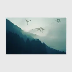 Бумага для упаковки 3D Драконы над лесом dragon