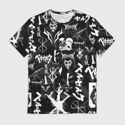 Мужская футболка 3D Berserk symbol logo Берсерк символика паттерн