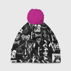 Шапка 3D c помпоном Berserk symbol logo Берсерк символика паттерн