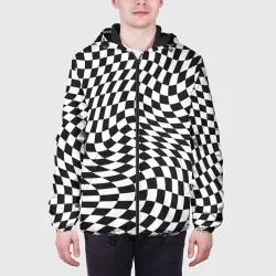 Мужская куртка 3D Черно-белая клетка Black and white squares - фото 4