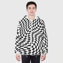 Мужская куртка 3D Черно-белая клетка Black and white squares - фото 4