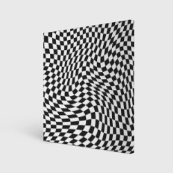 Холст квадратный Черно-белая клетка Black and white squares