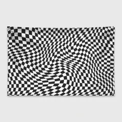 Флаг-баннер Черно-белая клетка Black and white squares