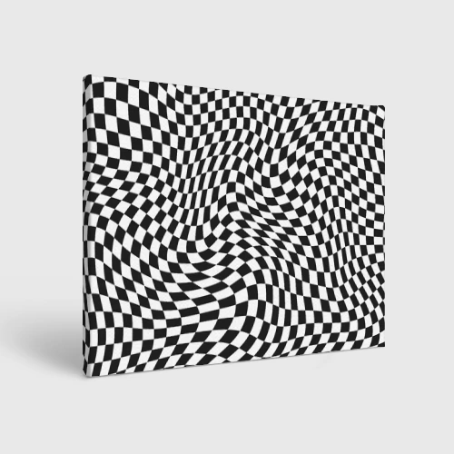 Холст прямоугольный Черно-белая клетка Black and white squares