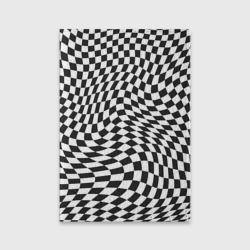 Обложка для паспорта матовая кожа Черно-белая клетка Black and white squares
