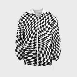 Детская куртка 3D Черно-белая клетка Black and white squares