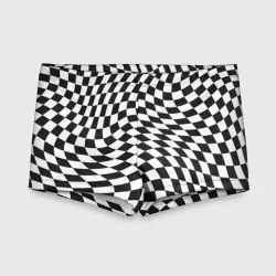 Детские купальные плавки 3D Черно-белая клетка Black and white squares