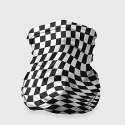 Бандана-труба 3D Черно-белая клетка Black and white squares