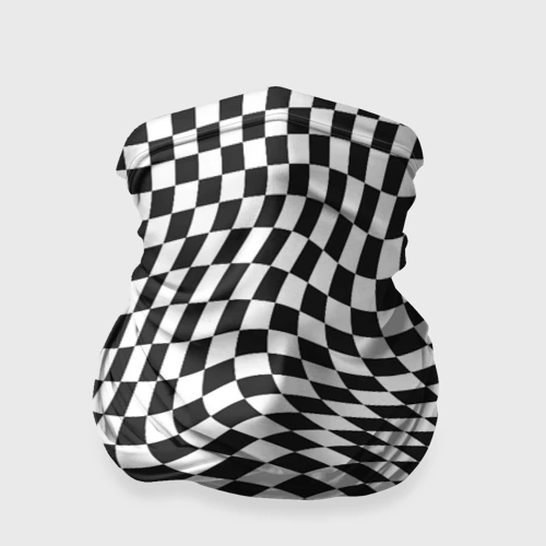 Бандана-труба 3D Черно-белая клетка Black and white squares