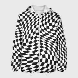 Мужская куртка 3D Черно-белая клетка Black and white squares