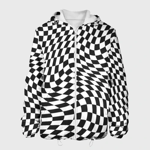 Мужская куртка 3D Черно-белая клетка Black and white squares