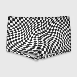 Мужские купальные плавки 3D Черно-белая клетка Black and white squares