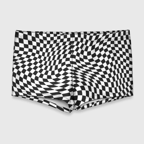Мужские купальные плавки 3D Черно-белая клетка Black and white squares