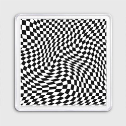 Магнит 55*55 Черно-белая клетка Black and white squares