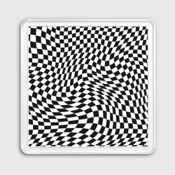 Магнит 55*55 Черно-белая клетка Black and white squares