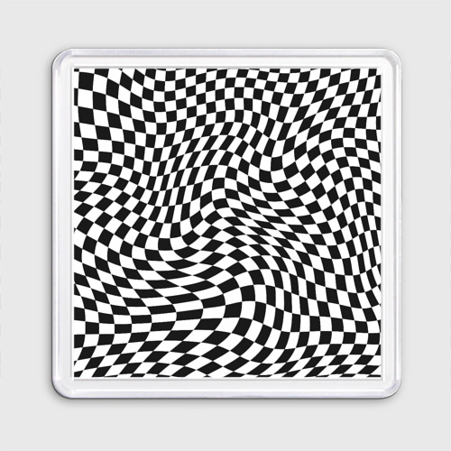 Магнит 55*55 Черно-белая клетка Black and white squares