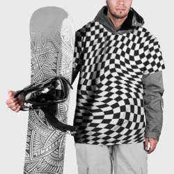 Накидка на куртку 3D Черно-белая клетка Black and white squares