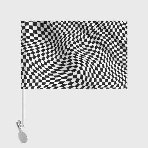 Флаг для автомобиля Черно-белая клетка Black and white squares - фото 2