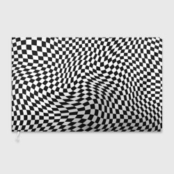 Флаг 3D Черно-белая клетка Black and white squares