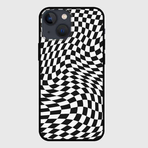 Чехол для iPhone 13 mini Черно-белая клетка Black and white squares