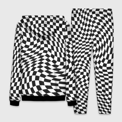 Мужской костюм 3D Черно-белая клетка Black and white squares, цвет черный - фото 2