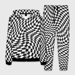 Мужской костюм 3D Черно-белая клетка Black and white squares