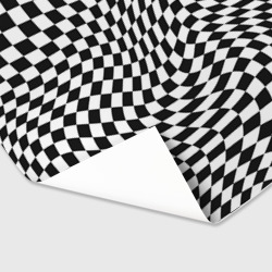 Бумага для упаковки 3D Черно-белая клетка Black and white squares - фото 2