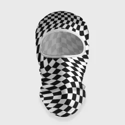Балаклава 3D Черно-белая клетка Black and white squares