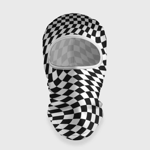 Балаклава 3D Черно-белая клетка Black and white squares