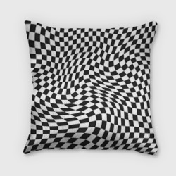 Подушка 3D Черно-белая клетка Black and white squares