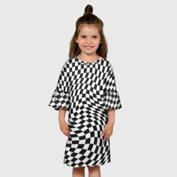 Детское платье 3D Черно-белая клетка Black and white squares - фото 2