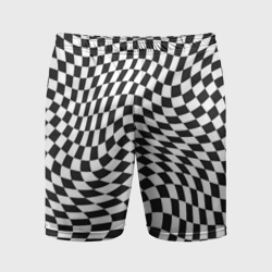 Мужские шорты спортивные Черно-белая клетка Black and white squares