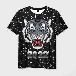 Мужская футболка 3D Черный водяной тигр 2022