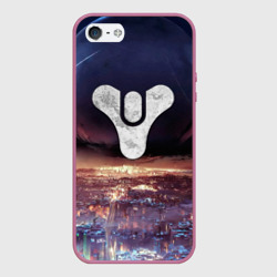 Чехол для iPhone 5/5S матовый Дестини земля Хаб, странник над городом