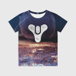 Детская футболка 3D Дестини земля Хаб, странник над городом