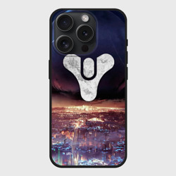 Чехол силиконовый для Apple iPhone 15 Pro матовый Дестини земля Хаб, странник над городом