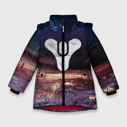 Зимняя куртка для девочек 3D Дестини земля Хаб, странник над городом