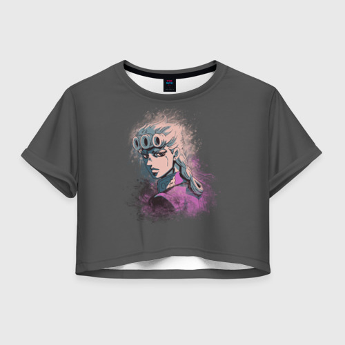 Женская футболка Crop-top 3D Giorno Giovanna. Paints, цвет 3D печать