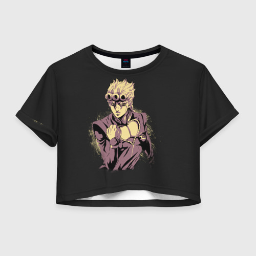 Женская футболка Crop-top 3D Giorno Giovanna. Golden Wind, цвет 3D печать