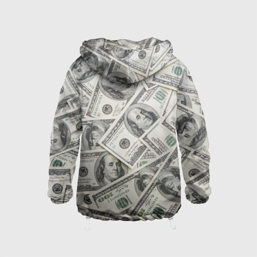 Детская ветровка 3D dollars money, цвет белый - фото 2