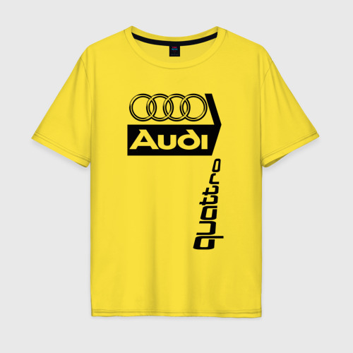 Мужская футболка хлопок Oversize Ауди/Audi, цвет желтый