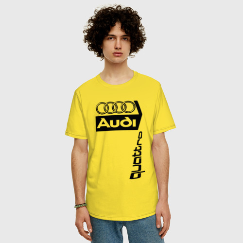 Мужская футболка хлопок Oversize Ауди/Audi, цвет желтый - фото 3